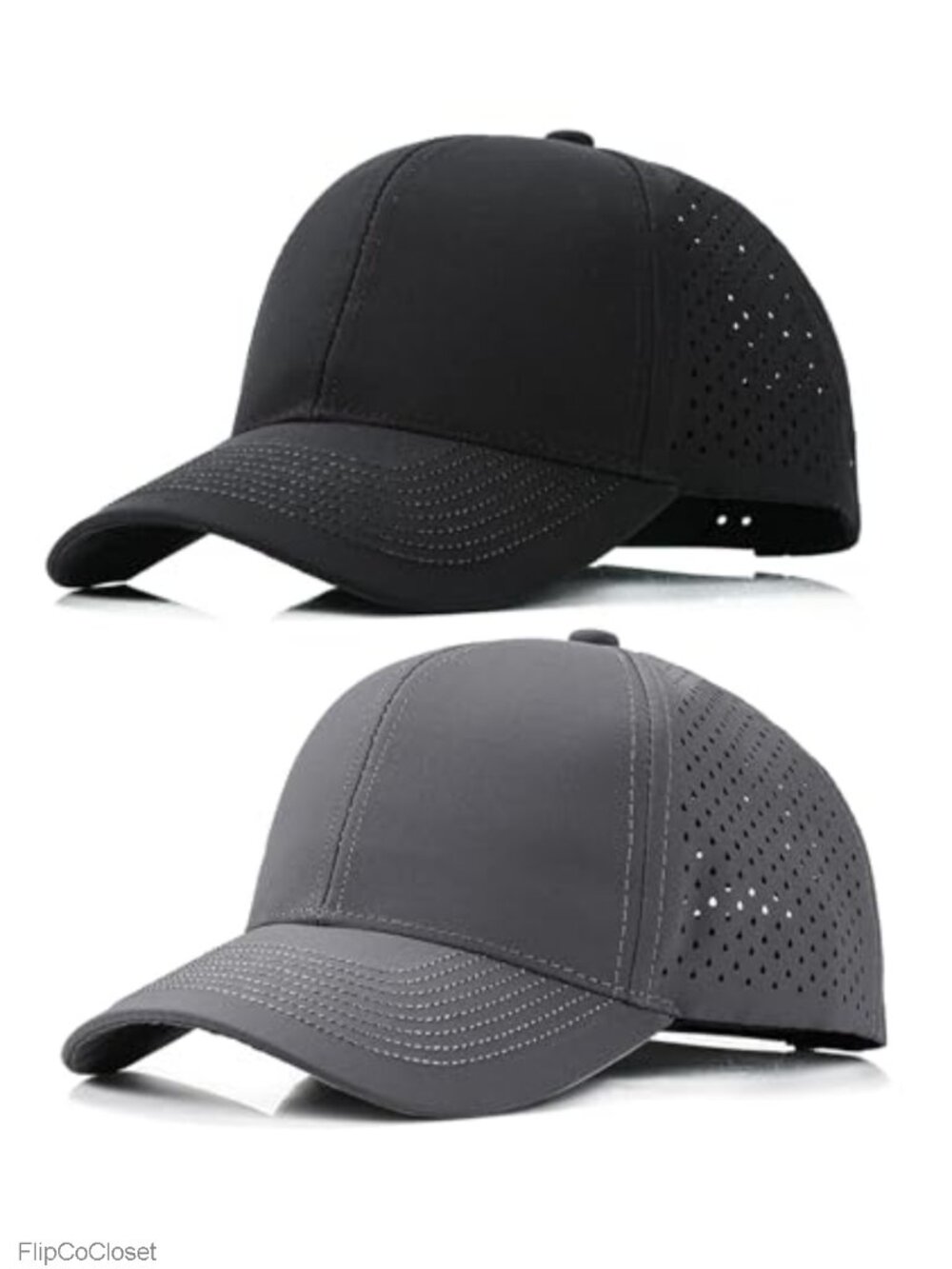 Unisex Quick-Dry Snapback Baseball Hats 2-Pack Athletic Performance
